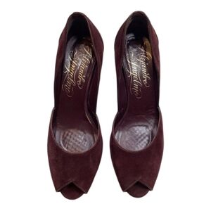 Alejandro Ingelmo Dark Red Peep Toe Heel‎ Size EU37.5
